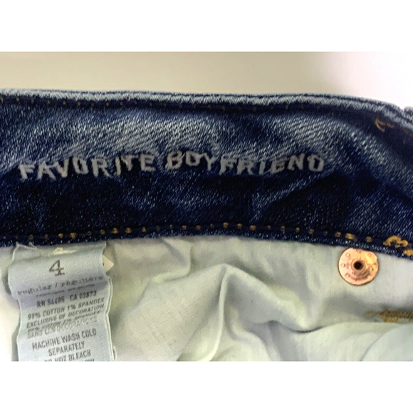 American Eagle Denim Shorts Super Hi Rise Shortie Size 4 Cutoffs - Picture 5 of 6